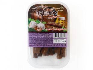 Ведро Ржаные гренки с аджикой: Сурские гренки Чеснок с зеленью (100 гр)