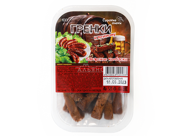 Сурские гренки Баварские колбаски (100 гр) в Хасавюрте